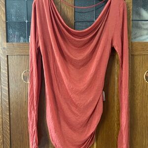 NWT Freepeople coral backless cowl neck shirt